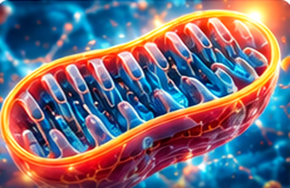 Ilustración de las membranas internas de una mitocondria